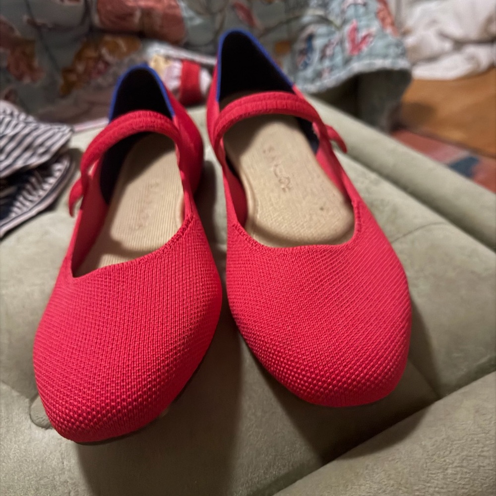 Red Mary Jane Flats